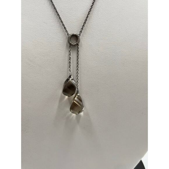 Vintage 925 Sterling Silver Faceted Smoky Quartz Drop Necklace 20" Chain
4.6g - Picture 9 of 13